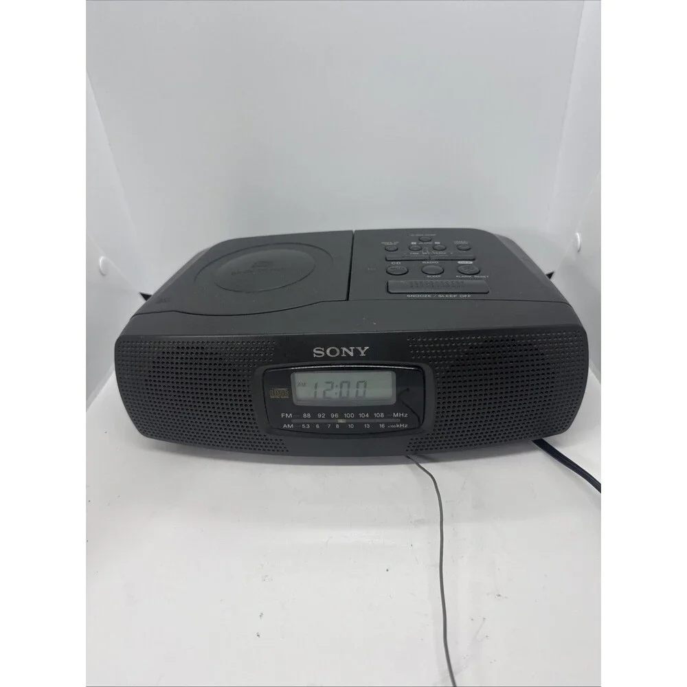 Sony ICF-CD820 CD Alarm Clock-AM/ FM-Corded-1998-CD Wake Up Alarm-Tested/Works